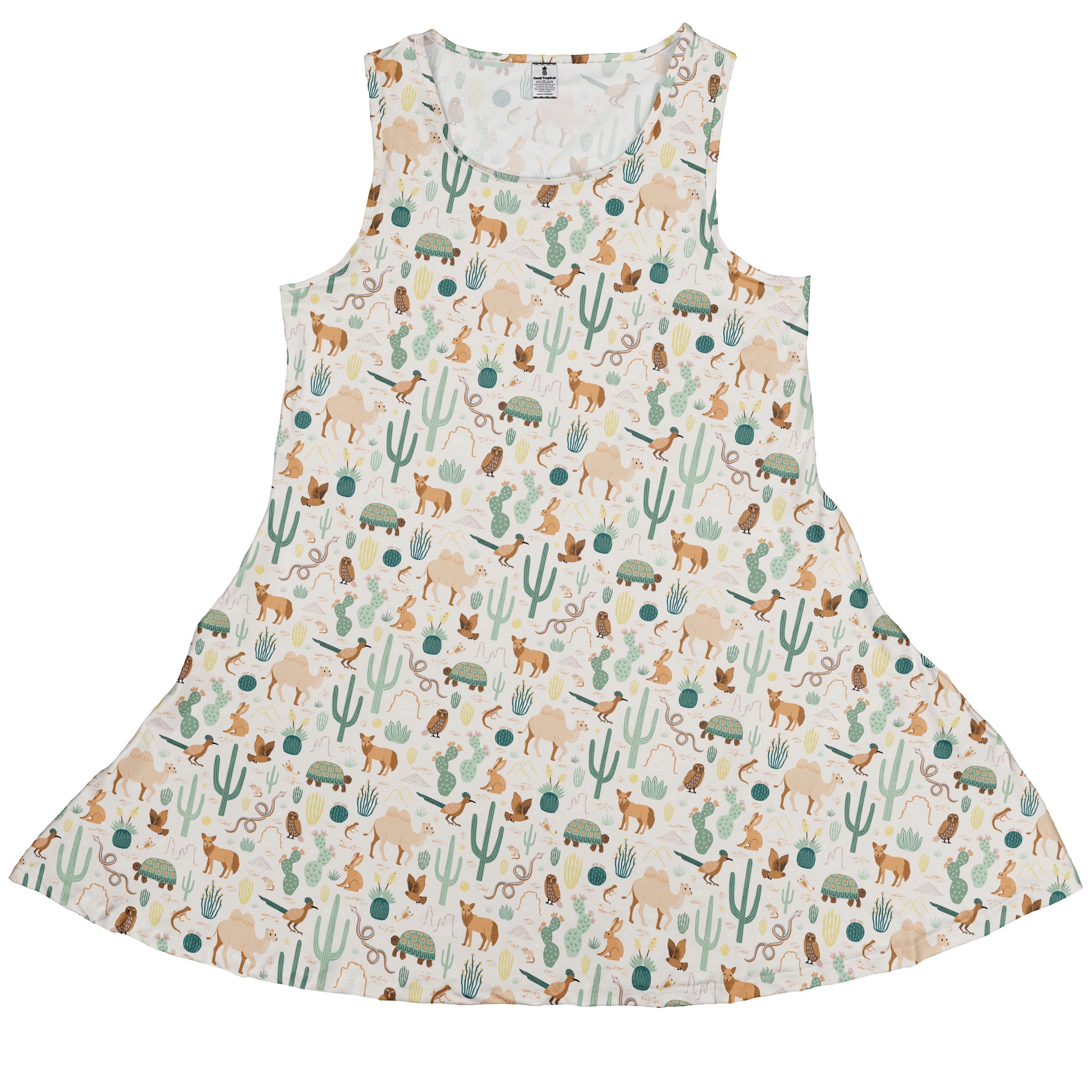 Desert Biodiversity Sleeveless Dress front