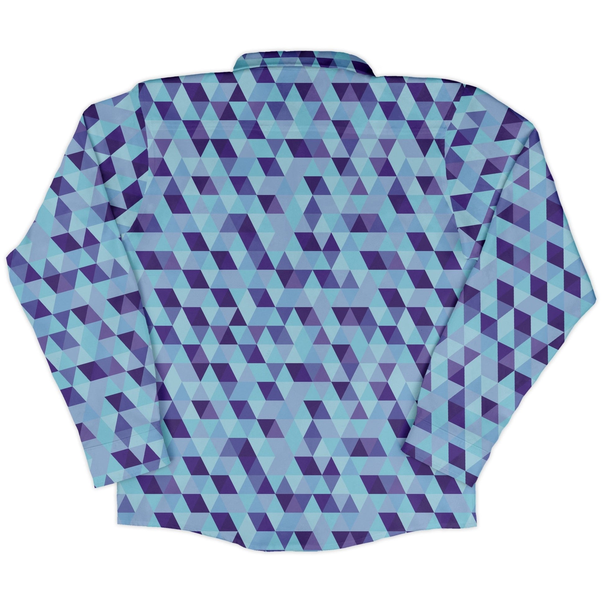 Deviant Polygons Long Sleeve Button Up Shirt Geek Nerd adult sizing Design by Claire Murphy FLOW DESC WRITING