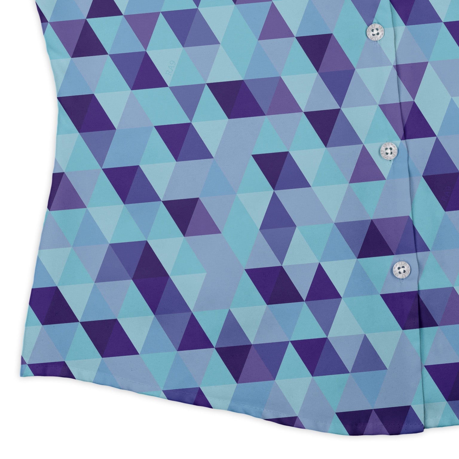 Deviant Polygons Curvy Button Up Shirt Geek Nerd Design by Claire Murphy video game arcade print women