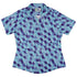 Deviant Polygons Curvy Button Up Shirt Geek Nerd Design by Claire Murphy video game arcade print women