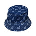 Diamond Lattice Cats Blue Bucket Hat Gray Stitching