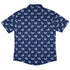 Diamond Lattice Cats Blue Button Up Shirt Back