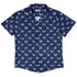 Diamond Lattice Cats Blue Button Up Shirt Hawaiian Front
