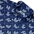 Diamond Lattice Cats Blue Button Up Shirt Neck