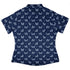 Diamond Lattice Cats Blue Curvy Button Up Shirt womens back