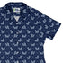 Diamond Lattice Cats Blue Curvy Button Up Shirt womens top right