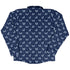 Diamond Lattice Cats Blue Long Sleeve Button Up Shirt back