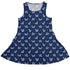 Diamond Lattice Cats Blue Sleeveless Dress front