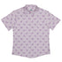 Diamond Lattice Cats Lilac Button Up Shirt Flat Front