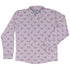 Diamond Lattice Cats Lilac Long Sleeve Button Up Shirt front