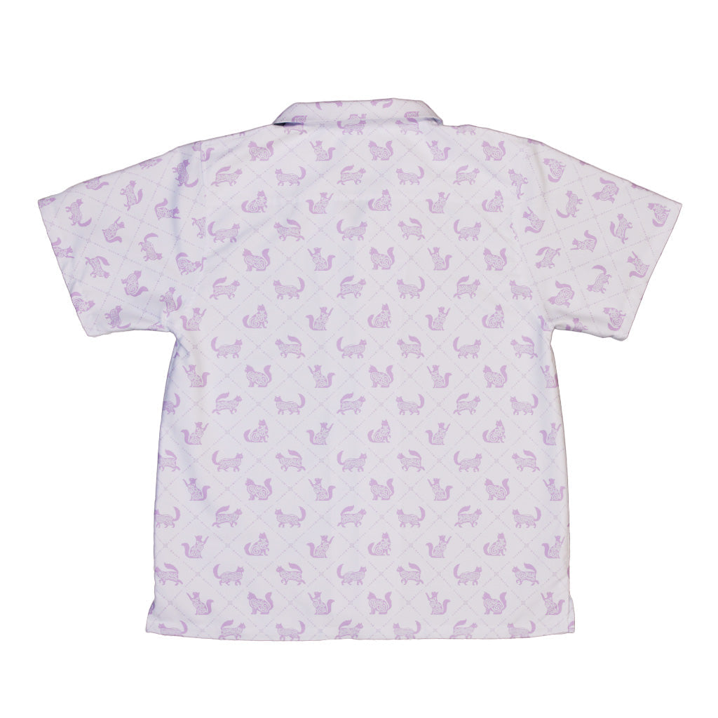 Diamond Lattice Cats Lilac Youth Hawaiian Shirt Back