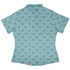Diamond Lattice Cats Teal Curvy Button Up Shirt womens back