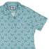 Diamond Lattice Cats Teal Curvy Button Up Shirt womens top right