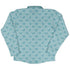 Diamond Lattice Cats Teal Long Sleeve Button Up Shirt back