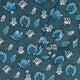 Dice Critters Blue Monochrome Long Sleeve Button Up Shirt Geek Nerd adult sizing Animal Patterns Designed by Rose Khan