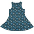 Dice Critters Blue Monochrome Dress Geek Nerd Animal Patterns Designed by Rose Khan dnd & rpg print