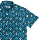 Dice Critters Blue Monochrome Button Up Shirt - adult sizing - Animal Patterns - Designed by Rose Khan