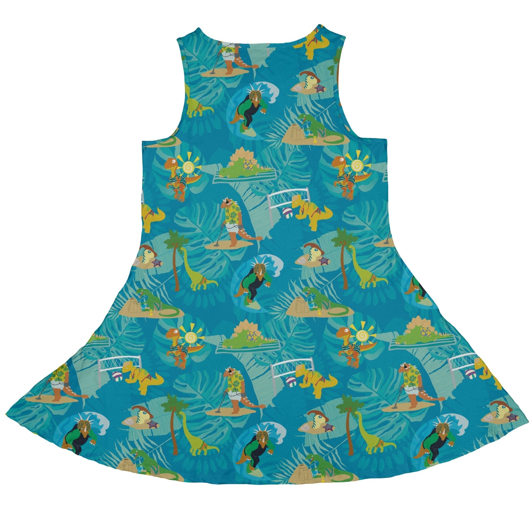 Dino Beach Party Dress Geek Nerd Designs by Nathan dinosaur print lx - C