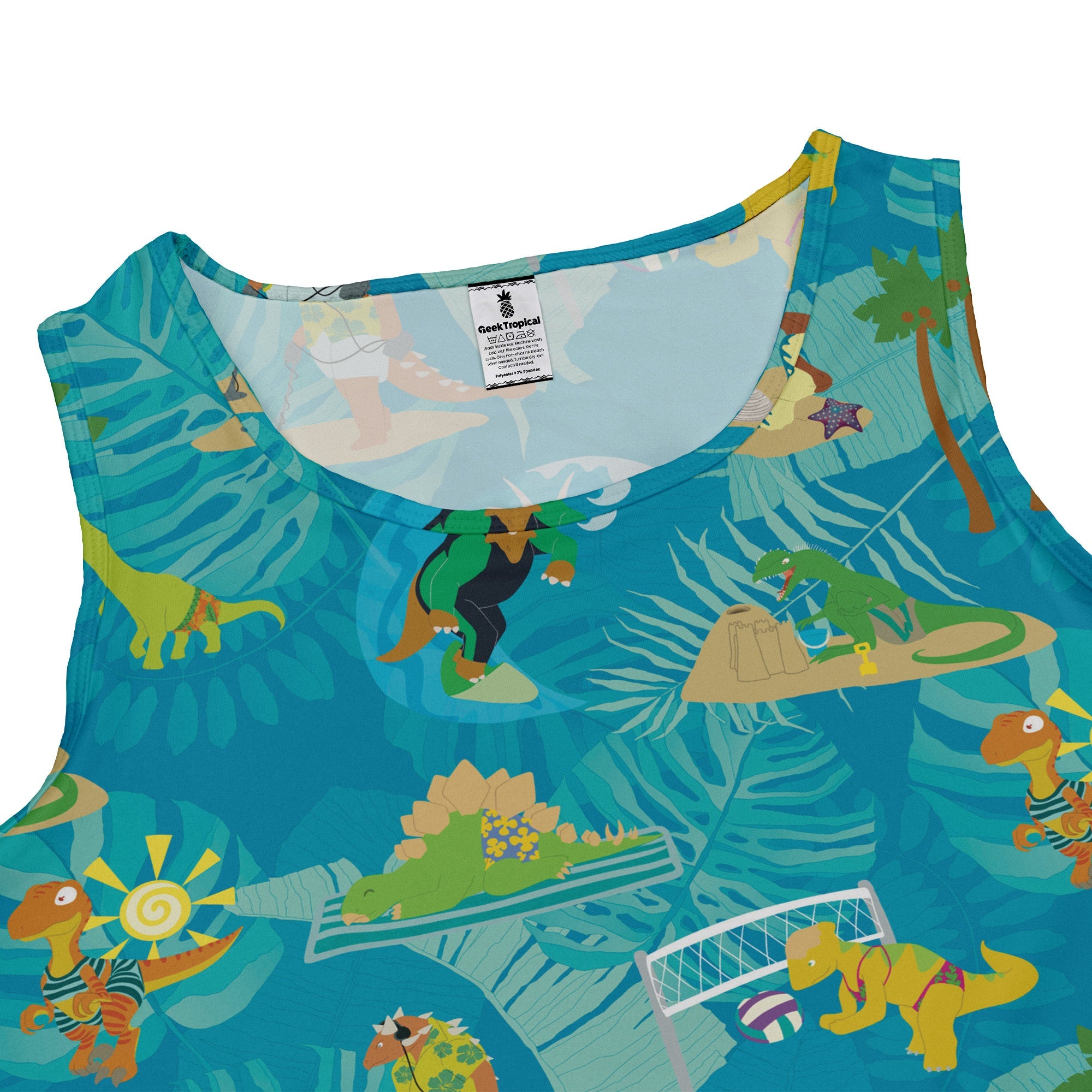 Dino Beach Party Dress Geek Nerd Designs by Nathan dinosaur print lx - C