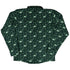 Dino Green Tropics Green Dinosaur Long Sleeve Button Up Shirt Geek Nerd adult sizing dinosaur print FLOW DESC WRITING