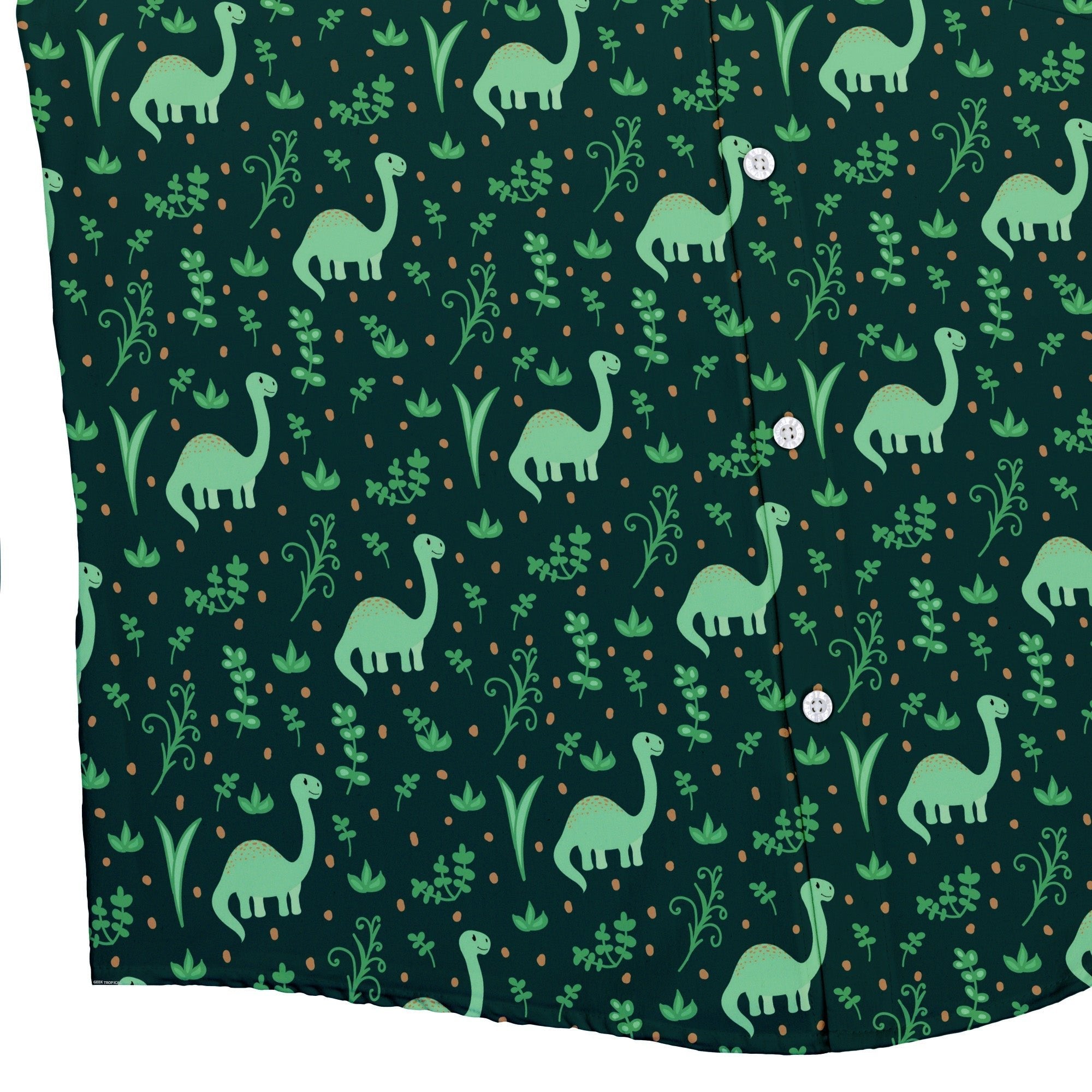 Dino Green Tropics Green Dinosaur Button Up Shirt - adult sizing - dinosaur print -