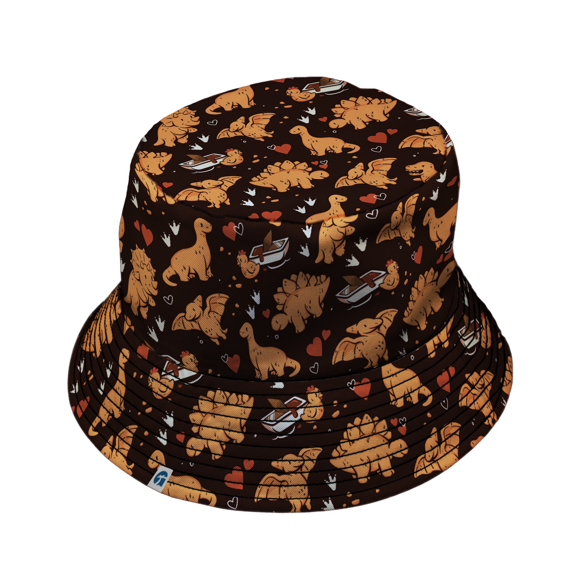 Dino Nuggets Love Bucket Hat Black Stitching