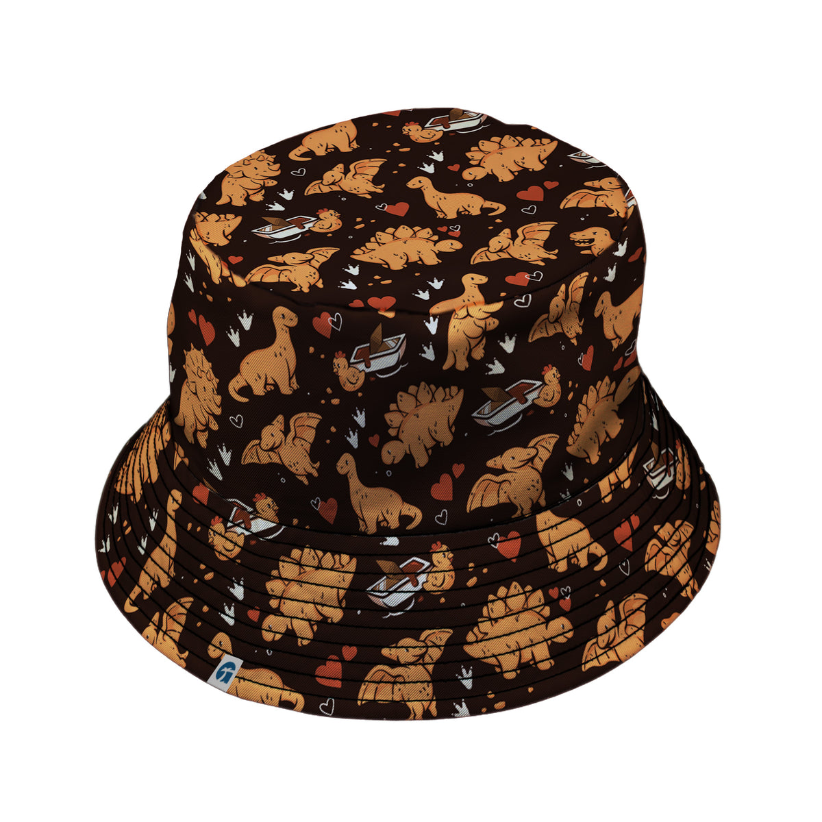 Dino Nuggets Love Bucket Hat Black Stitching