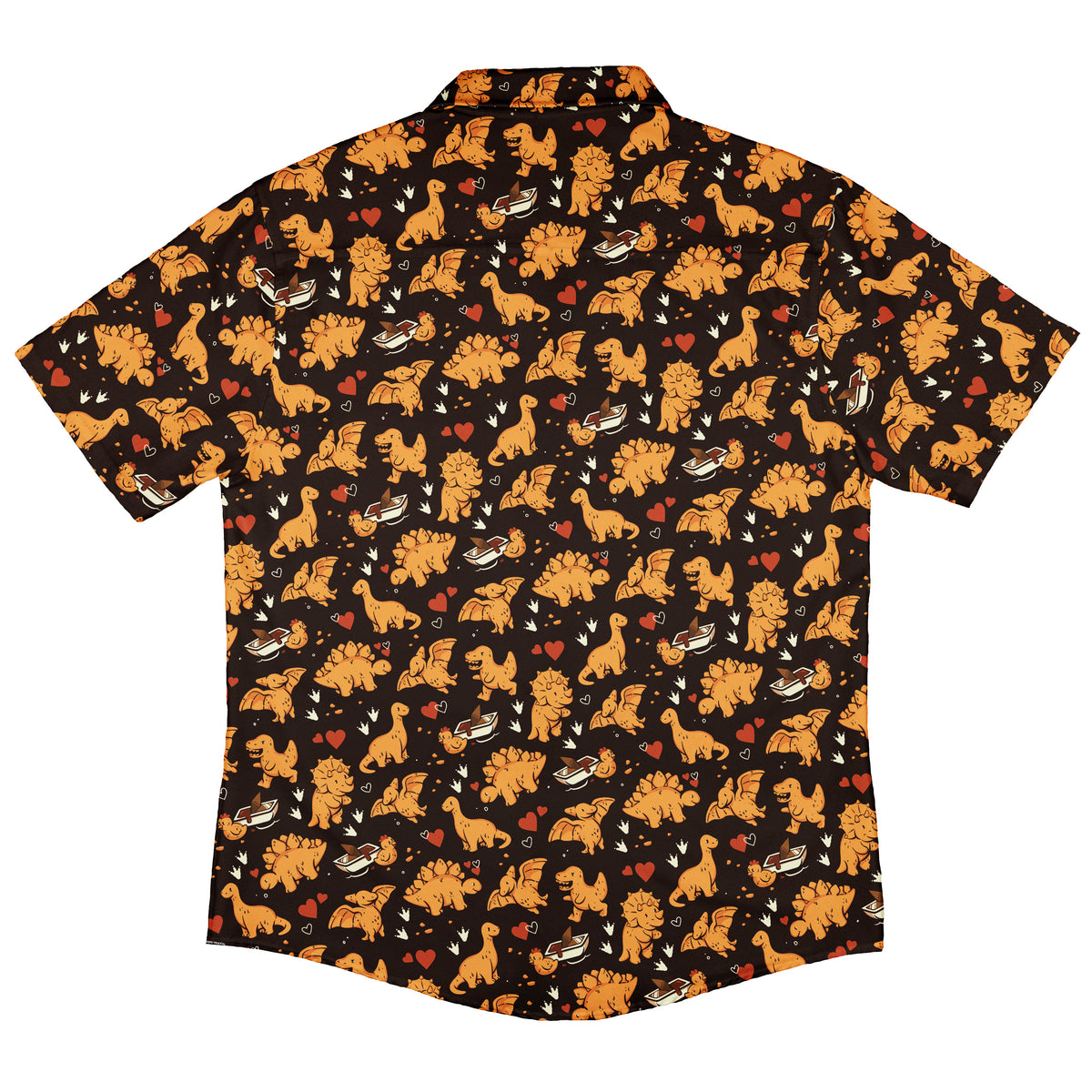 Dino Nuggets Love Button Up Shirt Back
