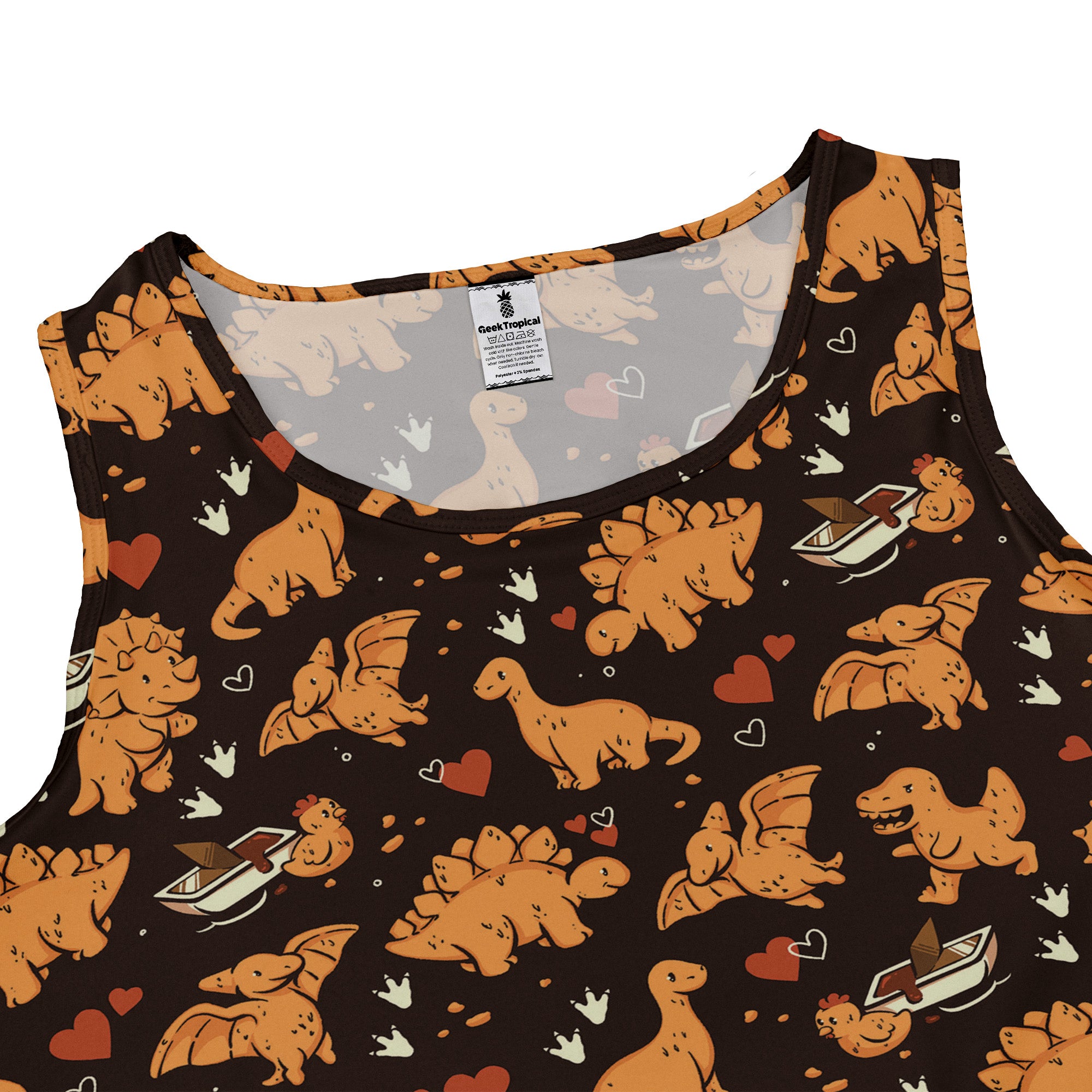 Dino Nuggets Love Sleeveless Dress close front