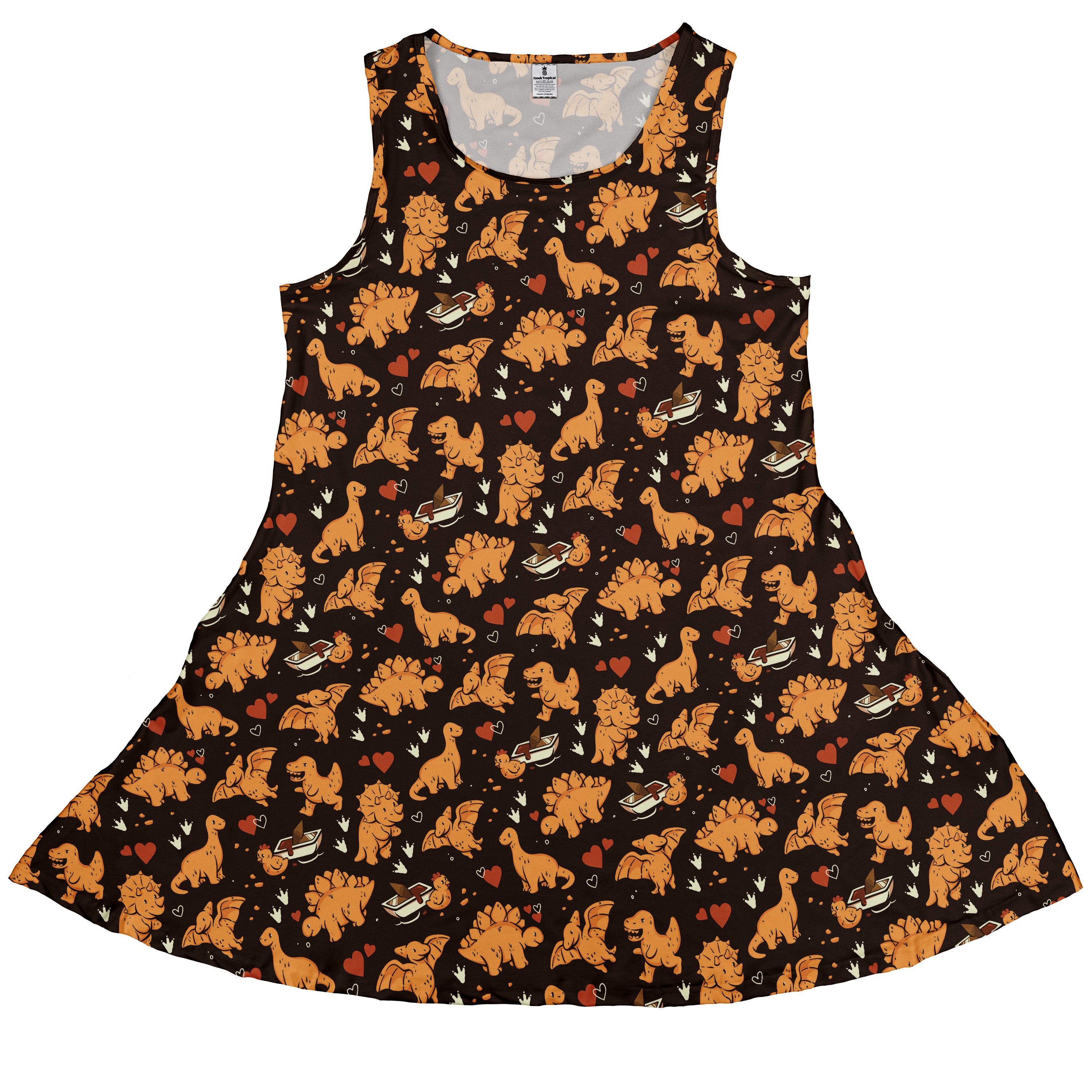 Dino Nuggets Love Sleeveless Dress front