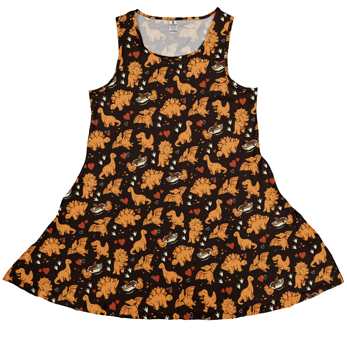 Dino Nuggets Love Sleeveless Dress front