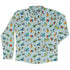 Dino School Long Sleeve Button Up Shirt Geek Nerd adult sizing Design by Zirkus Design dinosaur print