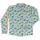 Dino School Long Sleeve Button Up Shirt Geek Nerd adult sizing Design by Zirkus Design dinosaur print