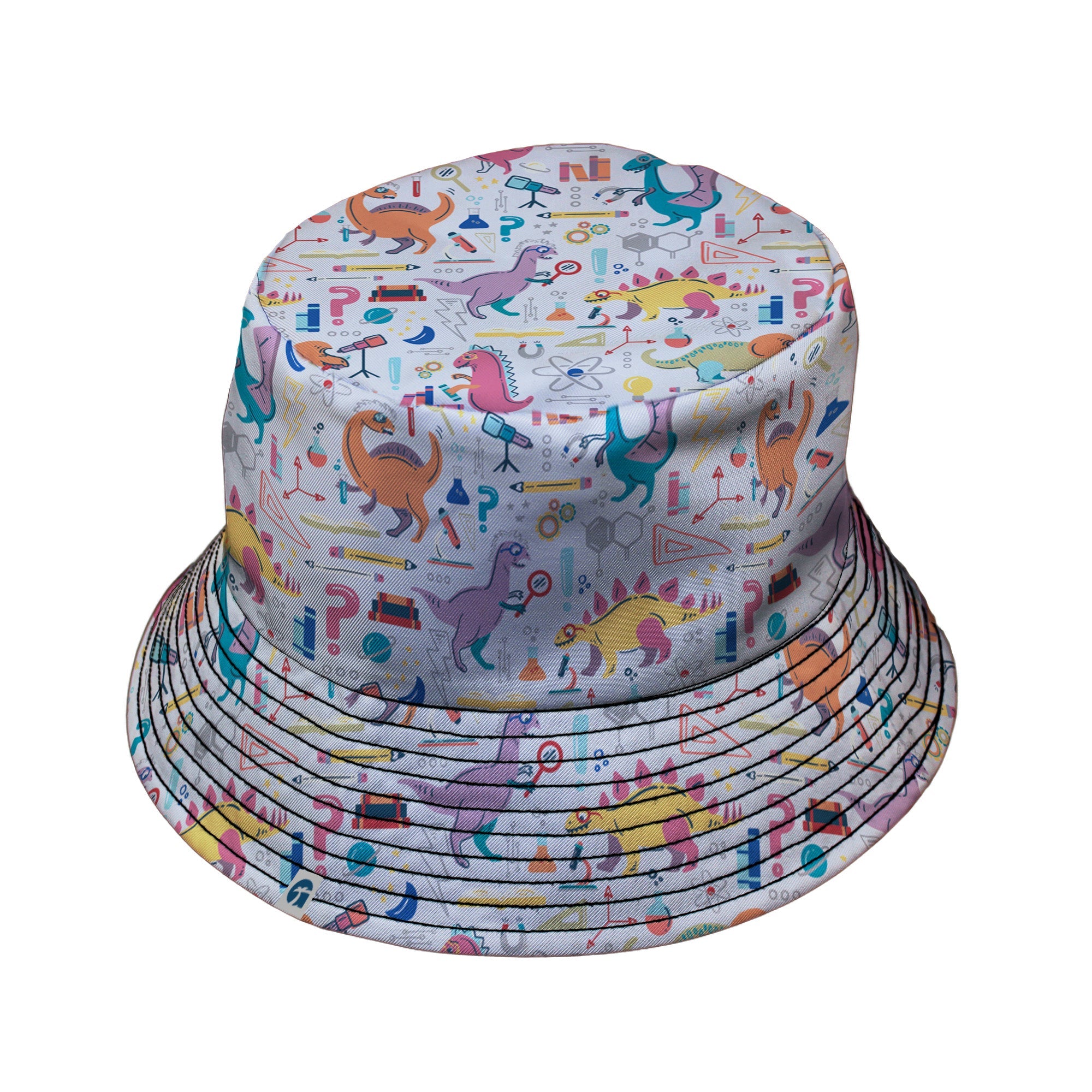 Dino Scientists Bucket Hat Geek Nerd Design by Zirkus Design dinosaur print lx - B