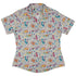 Dino Scientists Curvy Button Up Shirt Geek Nerd Design by Zirkus Design dinosaur print q225