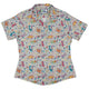 Dino Scientists Curvy Button Up Shirt Geek Nerd Design by Zirkus Design dinosaur print q225