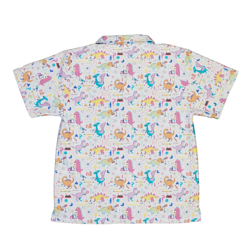 Dino Scientists Youth Hawaiian Shirt Geek Nerd Design by Zirkus Design dinosaur print q225