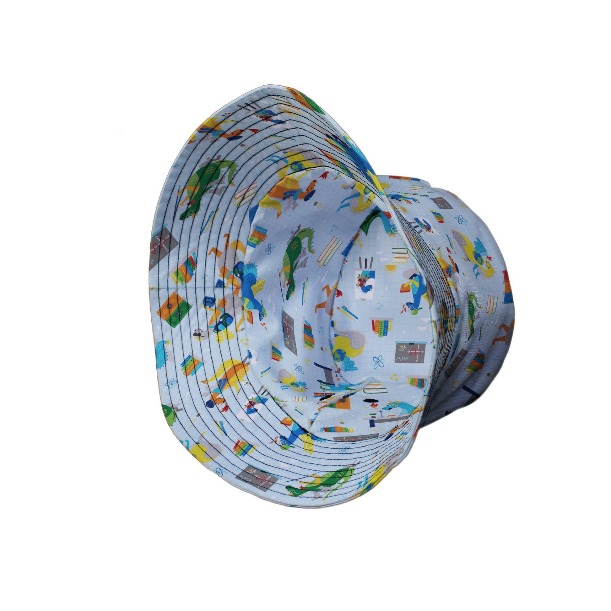 Dino School Bucket Hat Geek Nerd Design by Zirkus Design dinosaur print lx - B