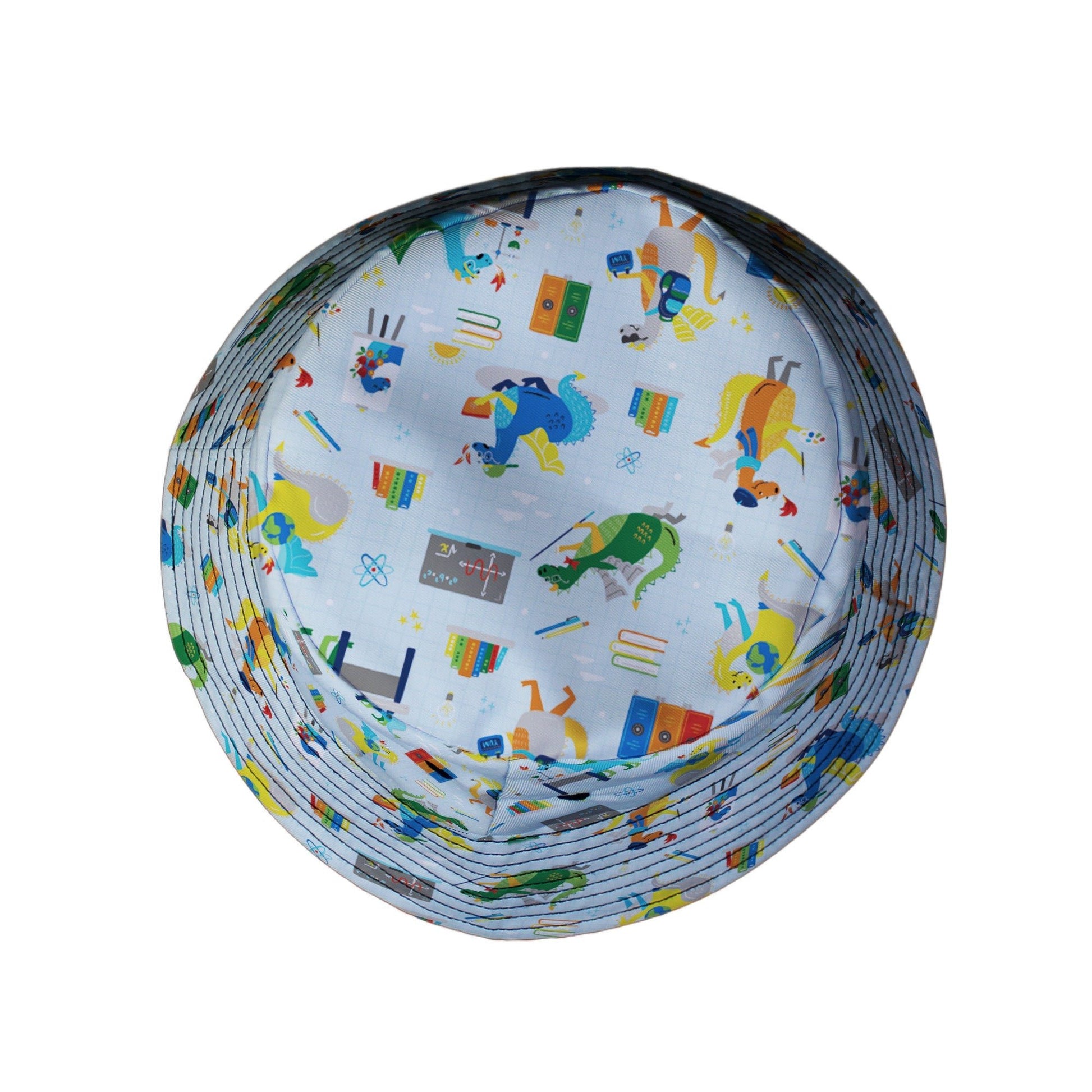 Dino School Bucket Hat Geek Nerd Design by Zirkus Design dinosaur print lx - B