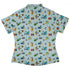 Dino School Curvy Button Up Shirt Geek Nerd Design by Zirkus Design dinosaur print q225
