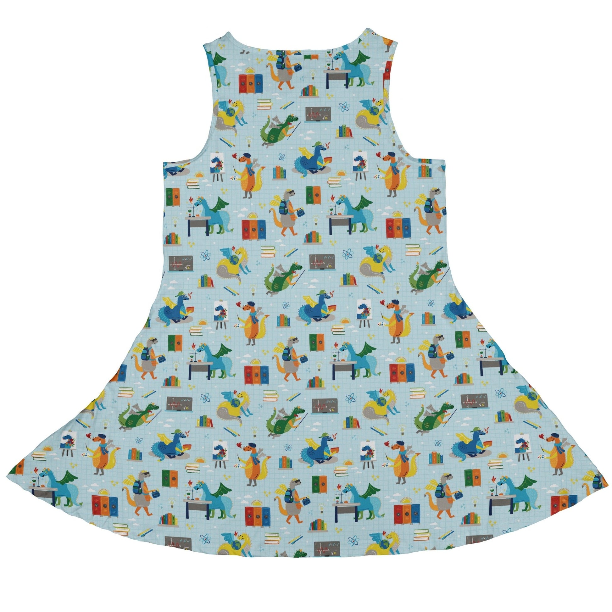Dino School Dress Geek Nerd Design by Zirkus Design dinosaur print lx - C