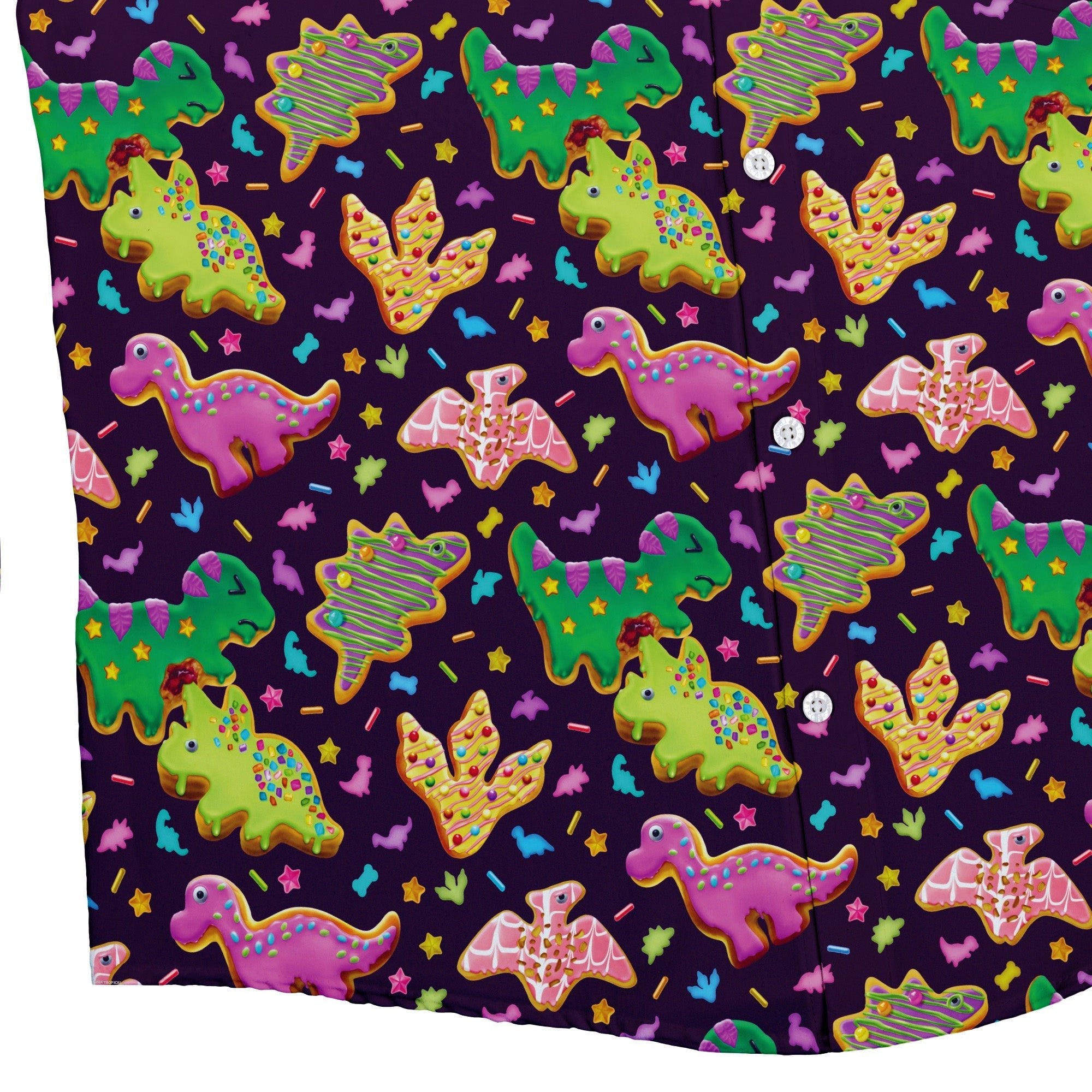 Dinonuts Button Up Shirt - adult sizing - Design By Brigid Ashwood - dinosaur print