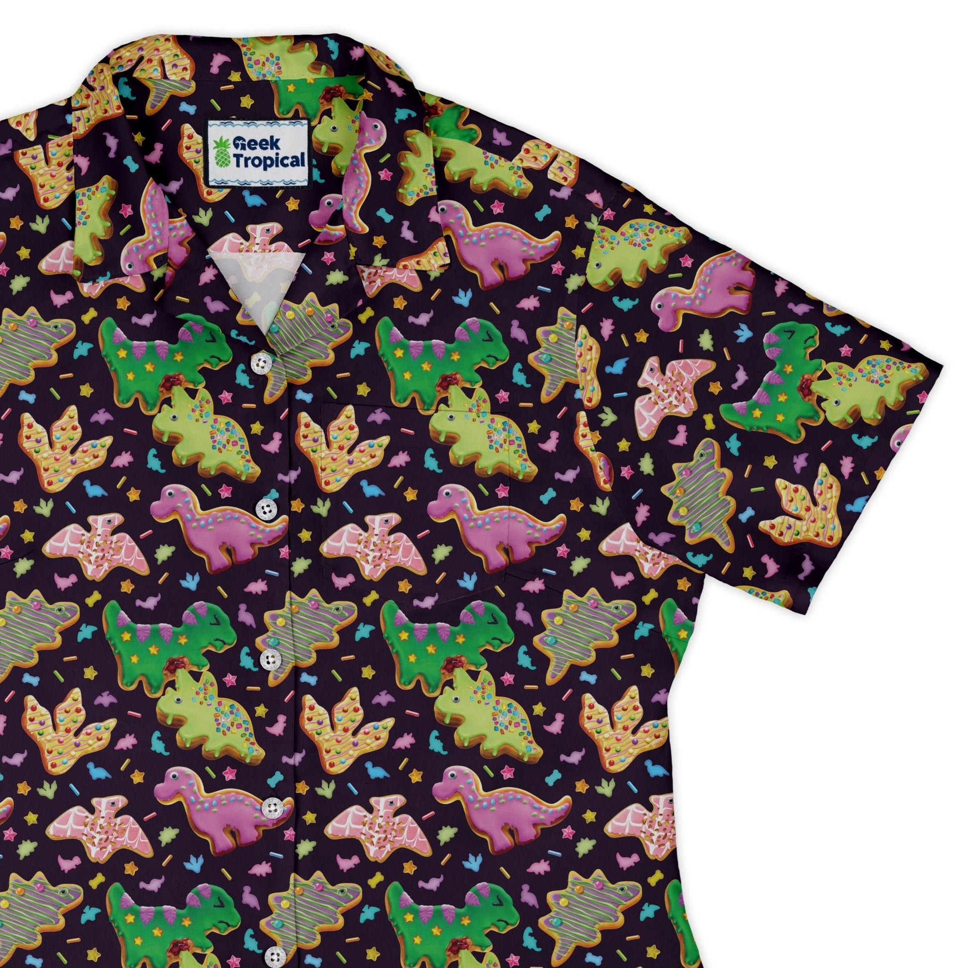 Dinonuts Curvy Button Up Shirt Geek Nerd Design By Brigid Ashwood dinosaur print women