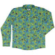 Dinosaur Bone Digs Long Sleeve Button Up Shirt Geek Nerd adult sizing Design by Julie Kitzes dinosaur print