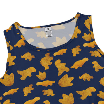 Dinosaur Chicken Nuggets Blue Dress Geek Nerd Design by Random Galaxy dinosaur print lx - C