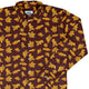 Dinosaur Chicken Nuggets Red Long Sleeve Button Up Shirt Geek Nerd adult sizing Design by Random Galaxy dinosaur print