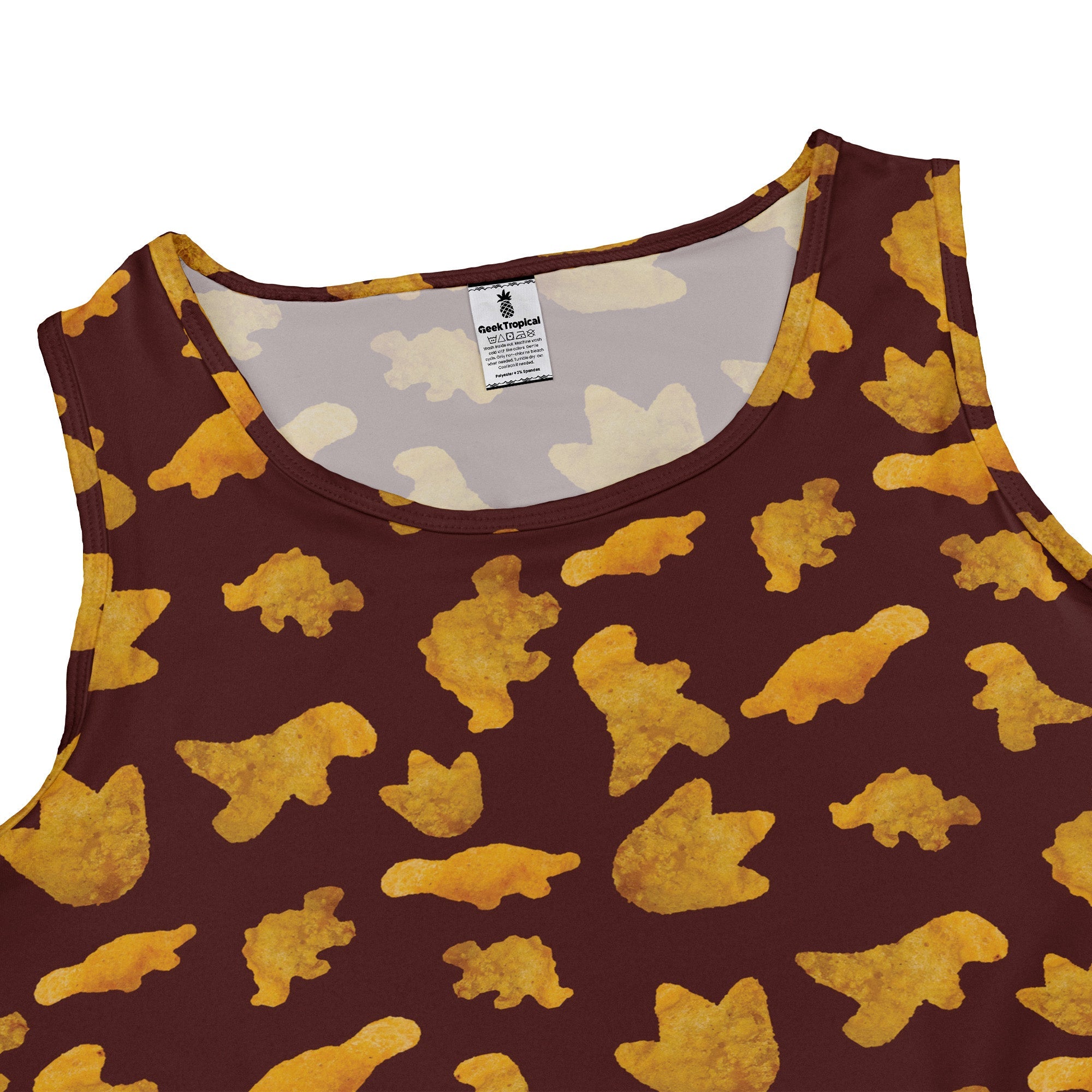 Dinosaur Chicken Nuggets Red Dress Geek Nerd Design by Random Galaxy dinosaur print lx - C