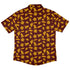 Dinosaur Chicken Nuggets Red Button Up Shirt - adult sizing - Design by Random Galaxy - dinosaur print