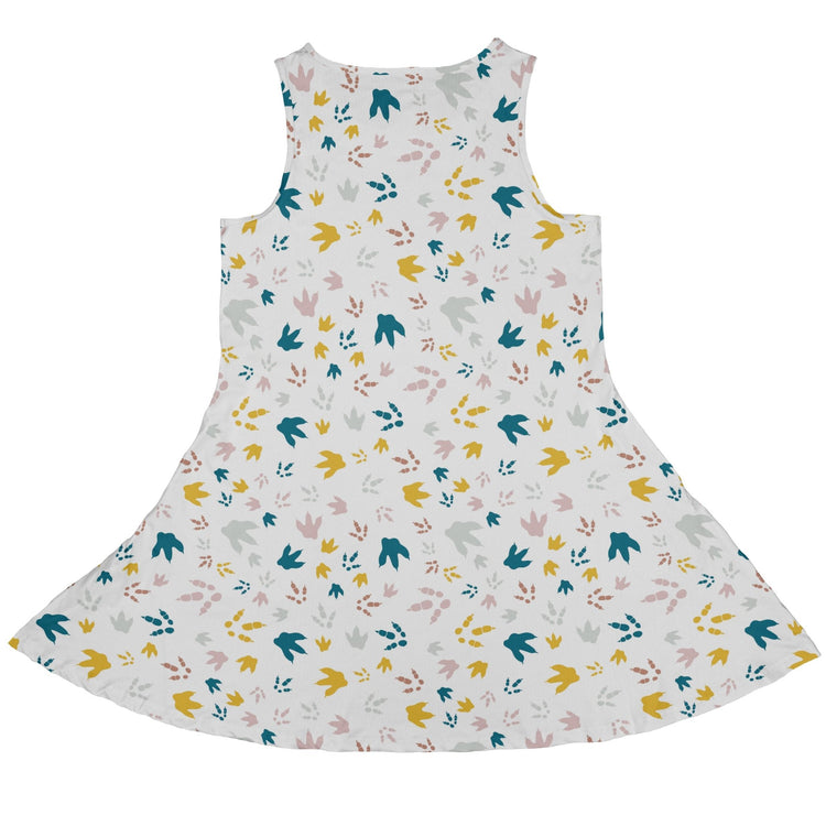 Dinosaur Footprint Tracks White Dress Geek Nerd dinosaur print lx - C Simple Patterns