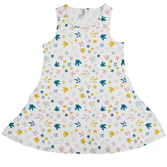 Dinosaur Footprint Tracks White Dress Geek Nerd dinosaur print lx - C Simple Patterns